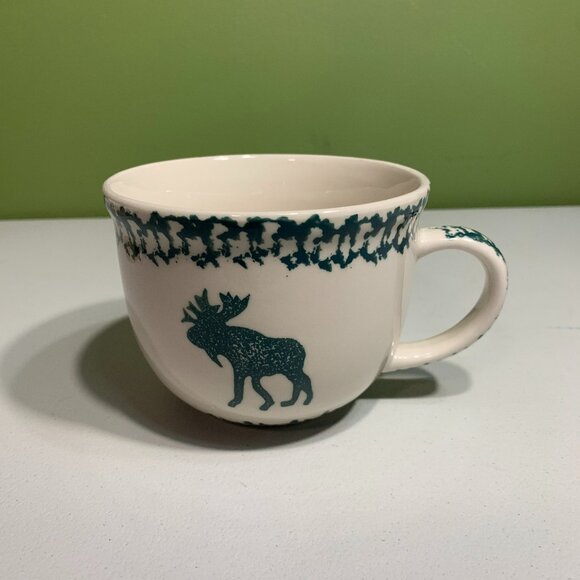 Tienshan Other - Blue Folk Craft Moose Country by Tienshan Soup Mug/ Coffee Mug